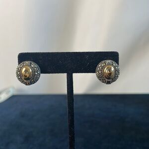 Judith Jack Tigers Eye Marcasite Earrings